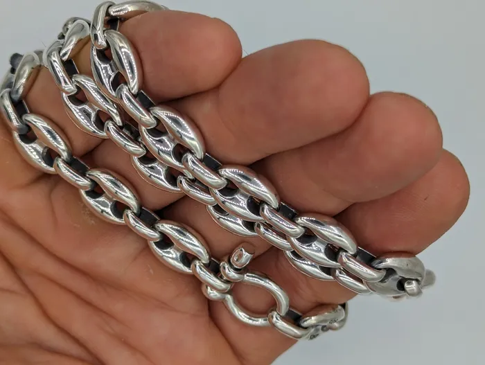 12mm Puffed Mariner Link Necklace silverwow Necklaces