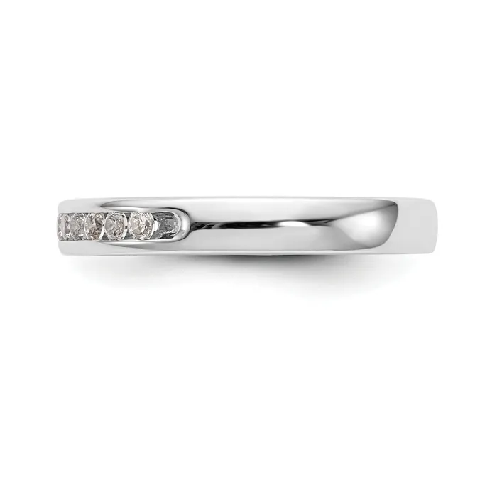 022ct CZ Solid Real 14K White Gold 11Stone Channel Wedding Band Ring Goldia Rings