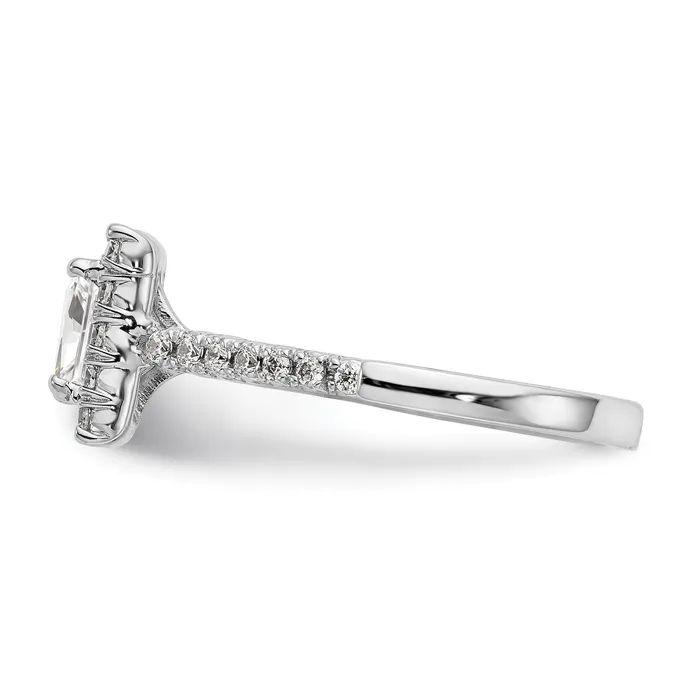 100ct CZ Solid Real 14K White Gold Square Halo Engagement Ring Goldia Rings