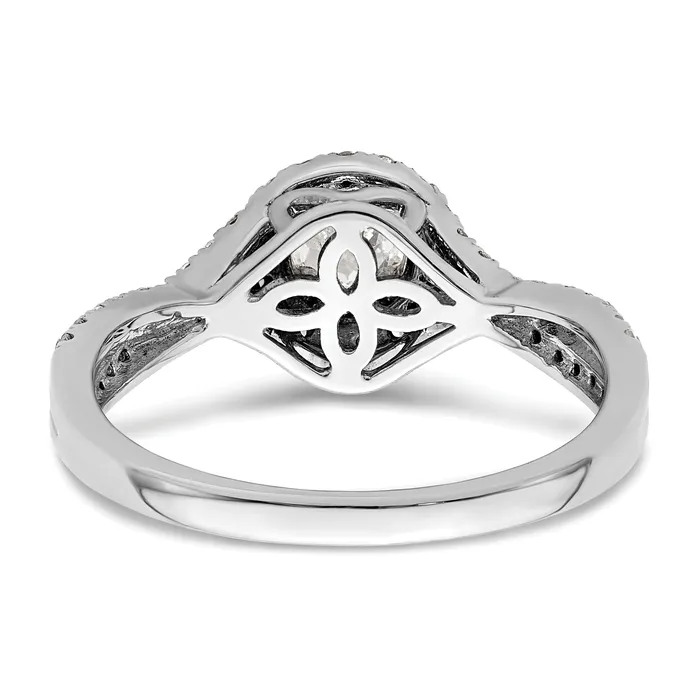 10K White Gold Eternal Promise Lab Grown VSSI G Diamond Halo Ring Goldia Rings