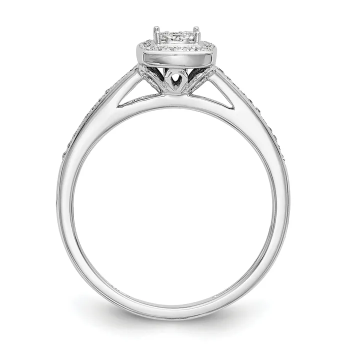 10K White Gold Lab Grown VSSI G Diamond Cluster Engagement Ring Goldia Rings