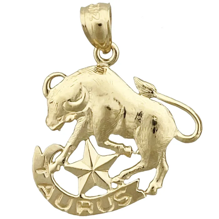 14K Gold 20MM Zodiac Taurus Pendant Goldia PreStyled Sets