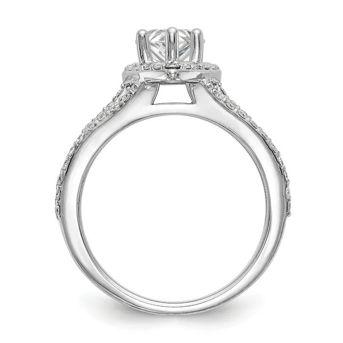 14K White Gold Diamond Pear CZ Pear Halo Engagement Ring Goldiacom Rings