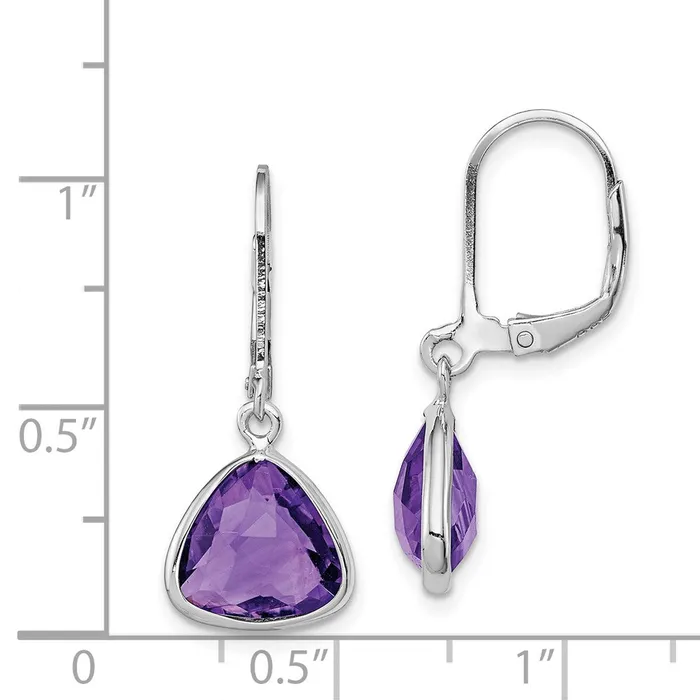 Earrings Goldia Sterling Silver Rhodiumplated Amethyst Earrings