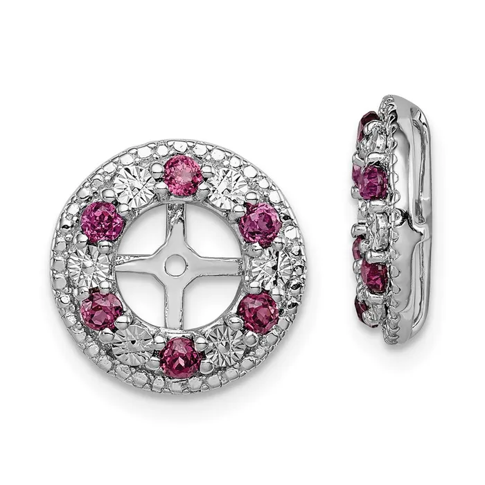 Earrings Goldia Sterling Silver Rhodium Rhodolite Garnet Earring Jacket