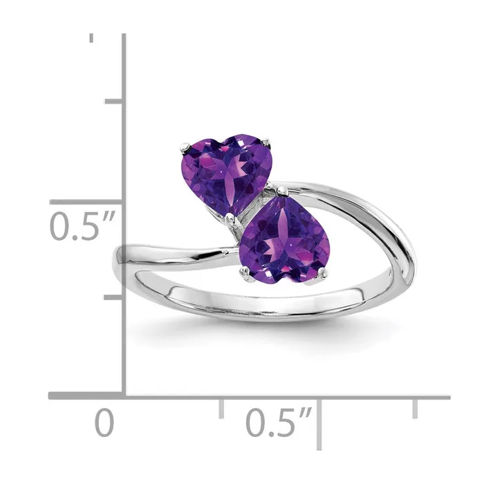 Goldia 14k White Gold 5mm Heart Amethyst ring Rings