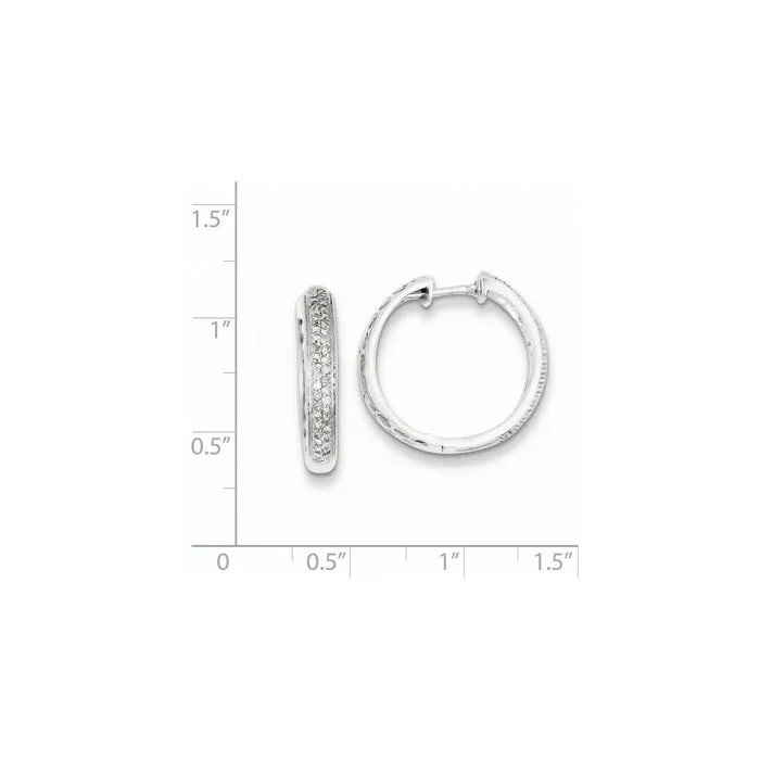 Goldia Earrings Sterling Silver Diamond Hoop Earrings