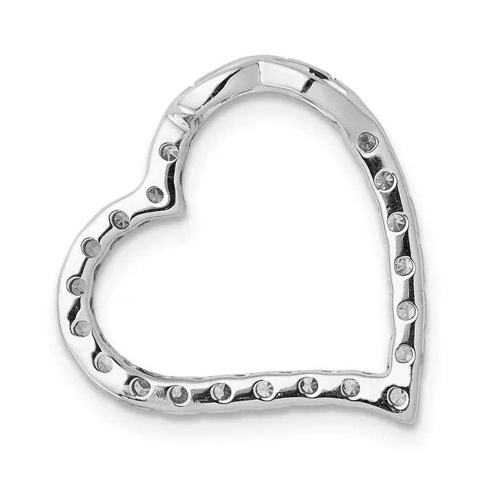Goldia Necklaces 14k White Gold 15 Ct Lab Grown Diamond VSSI G Heart Chain Slide Pendant