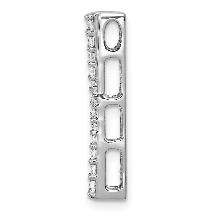 Goldia Necklaces Solid 14k White Gold 14ct Simulated CZ Fancy Bar Chain Slide