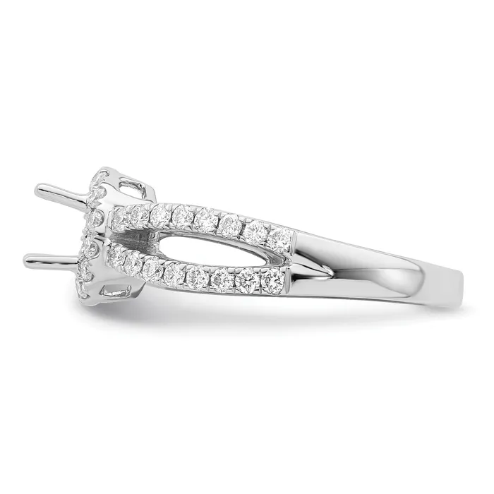 Goldia Rings 050ct CZ Solid Real 14K White Gold Round Halo Engagement Ring