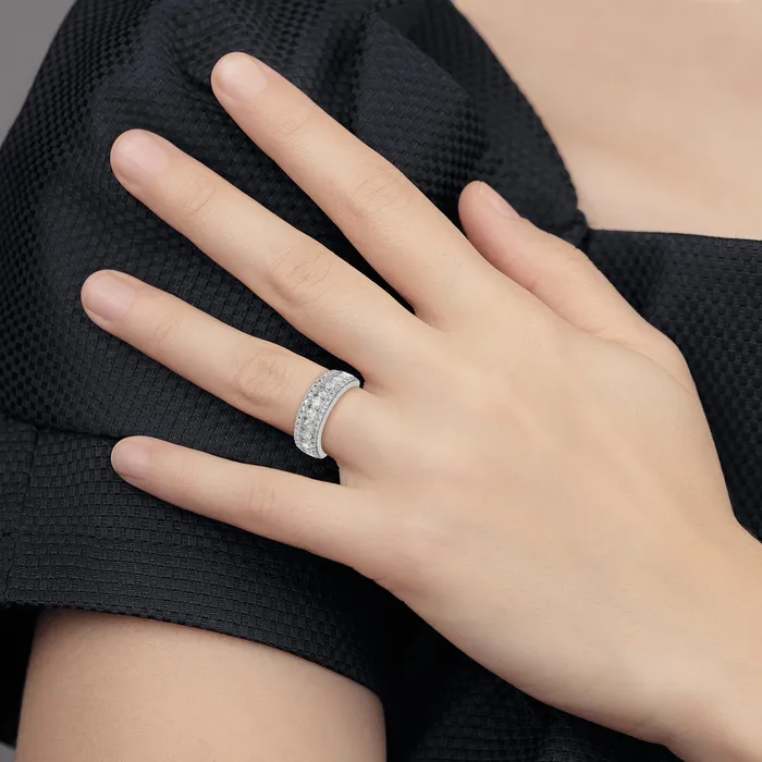Goldia Rings 14k White Gold 1 12 Ct Lab Grown Diamond VSSI G Fashion Band Ring