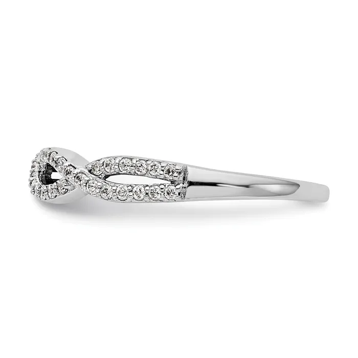 Goldia Rings 14k White Gold 14 Ct Lab Grown Diamond VSSI G Twisted Band Ring