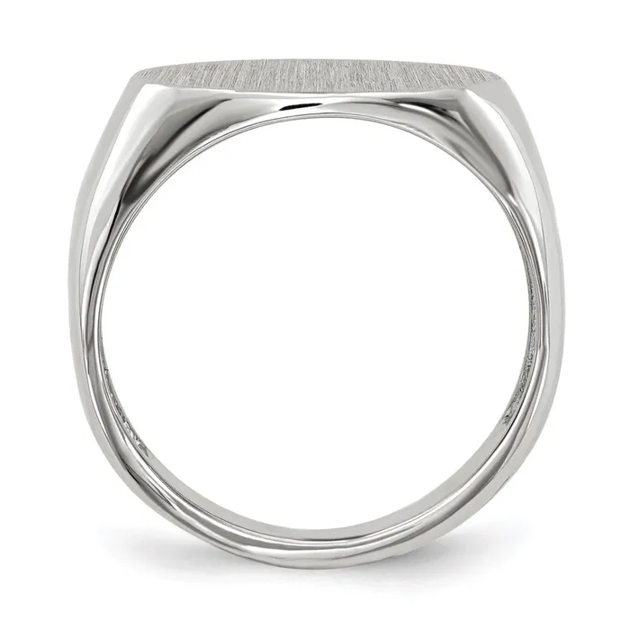 Goldia Rings 14k White Gold 95x150mm Open Back Signet Ring
