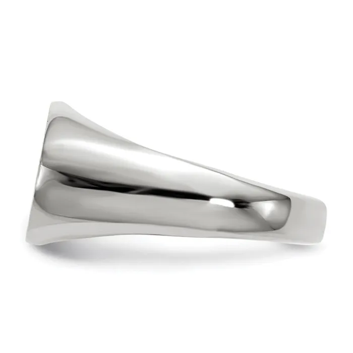 Goldia Rings 14k White Gold 95x150mm Open Back Signet Ring