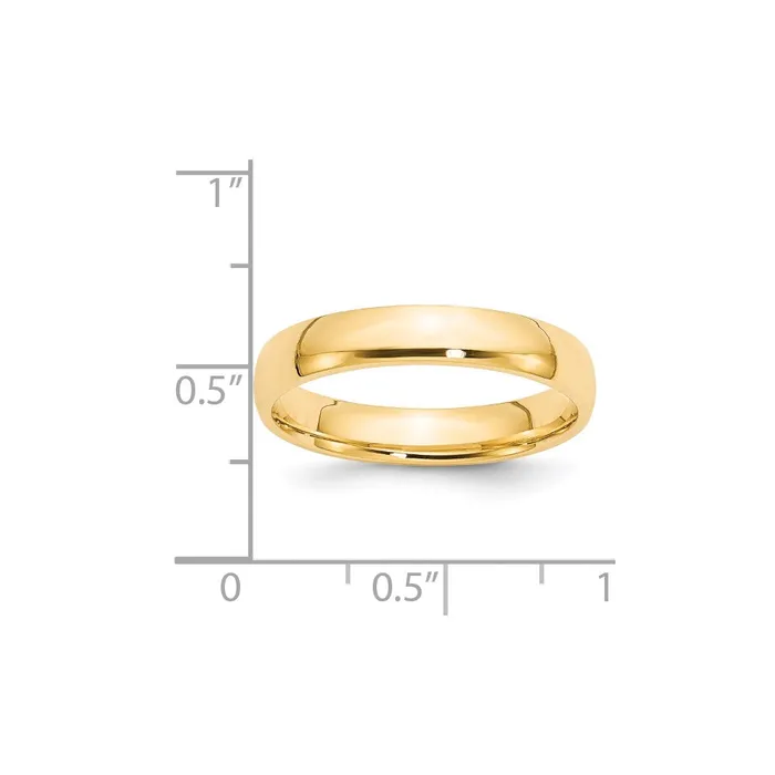 Goldia Solid 14K Yellow Gold 4mm Light Weight Comfort Fit MensWomens Wedding Band Ring Size 95 Rings