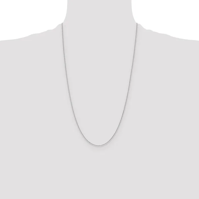 MDS Necklaces 14k WG 12mm DC Cable Chain Necklace MDS Necklaces 14k WG 12mm DC Cable Chain Necklace