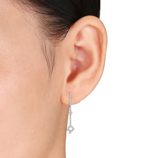 Original AMOUR 16 CT TDW Diamond Dangle Earrings In 10K White Gold JMS always Earrings