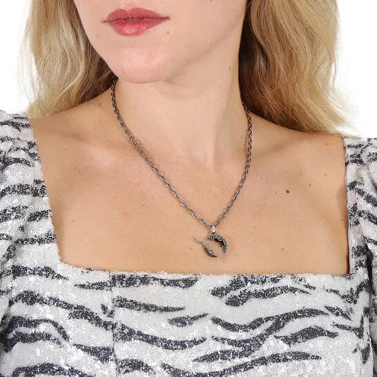 Original Gucci Ladies Aged Interlocking G Necklace JMS always Necklaces