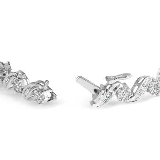 Original Haus of Brilliance 14K White Gold 200 Cttw Diamond Cluster and Spiral Link Bracelet IJ Color I1I2 Clarity 7 JMS always Bracelets Original Haus of Brilliance 14K White Gold 200 Cttw Diamond Cluster and Spiral Link Bracelet IJ Color I1I2 Clarity 7 JMS always Bracelets