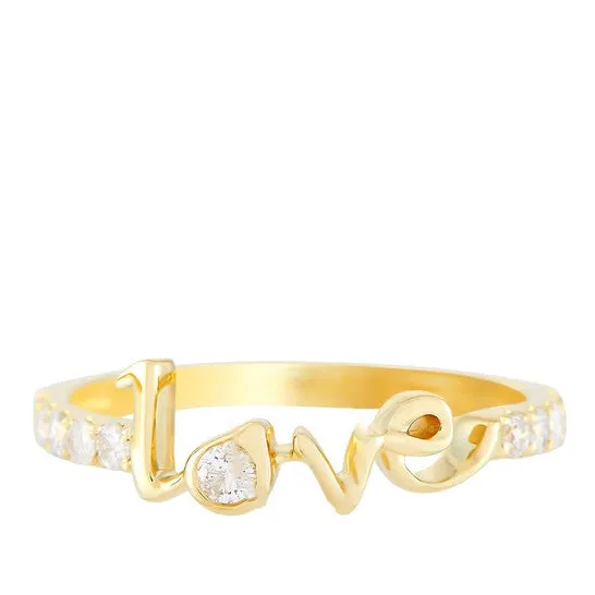 Original LB Exclusive 14K Yellow Gold 025 ct Diamond Love Ring JMS always Rings