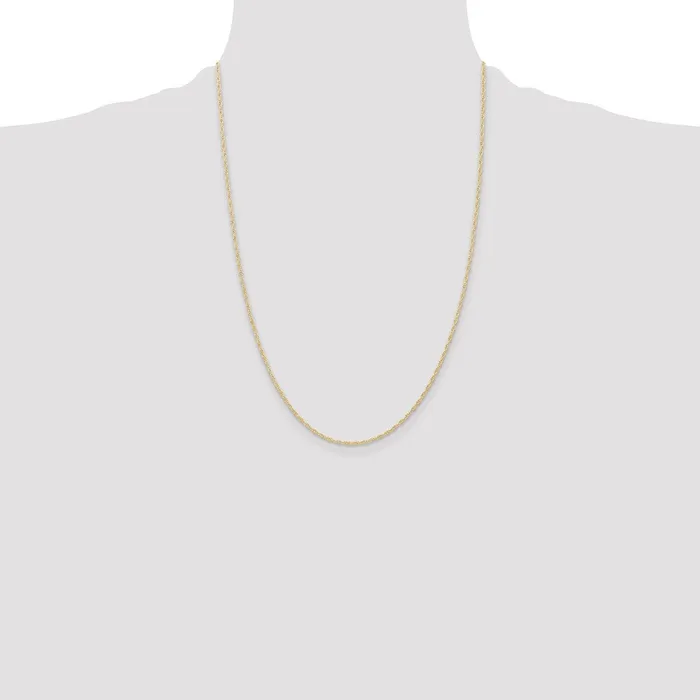 QGold Necklaces 14K Yellow Gold 24 inch Carded 115mm Cable Rope with Spring Ring Clasp Chain Necklace