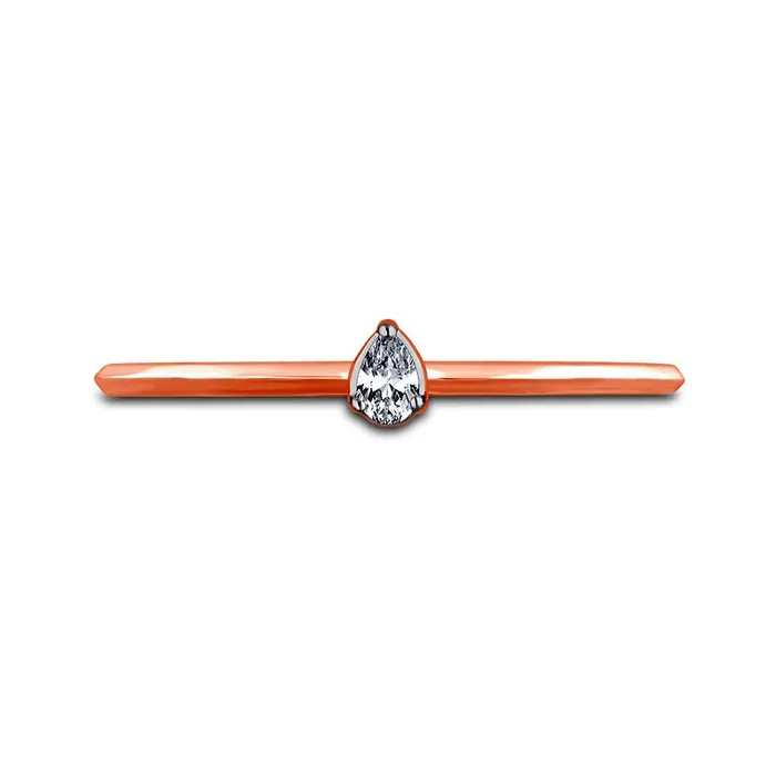 Rings 005 CT Marquise Natural Clarity Enhanced Diamond Solitaire Promise Ring in Solid 10K Rose Gold Goldia
