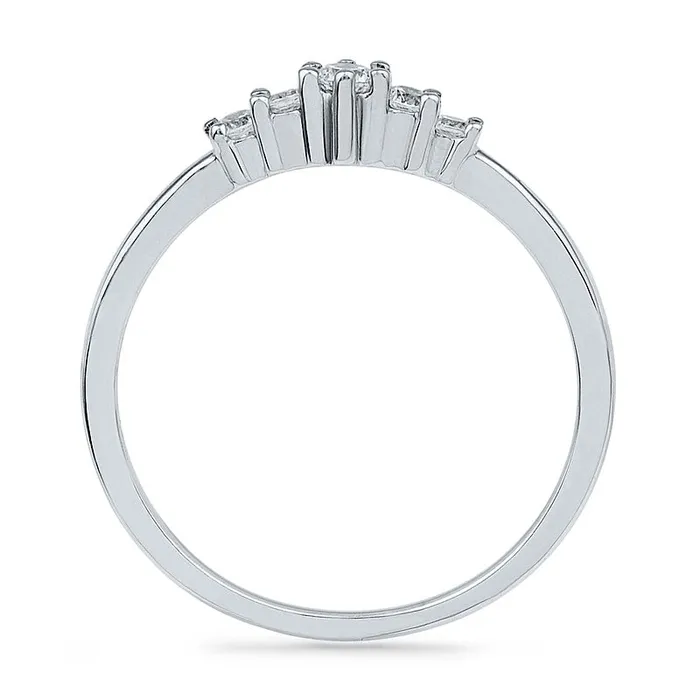 Rings 013 CT TW Natural Diamond Five Stone Promise Ring in Solid 10K White Gold Goldia