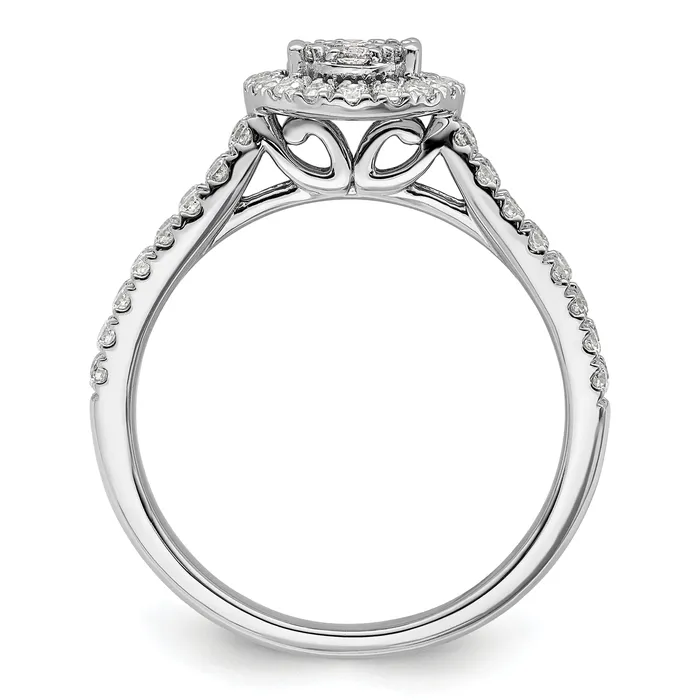 Rings 14K White Gold Lab Grown Diamond VSSI G Cluster Ring Goldia