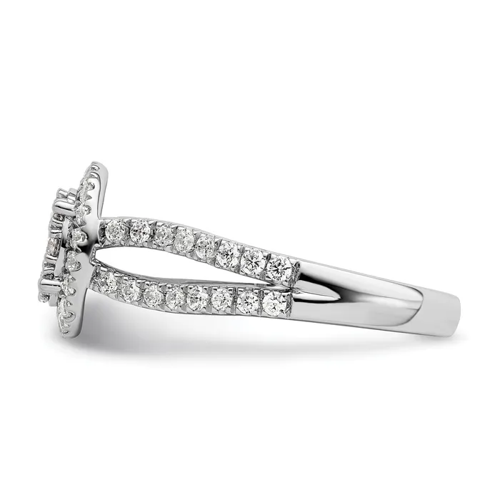 Rings 14K White Gold Lab Grown Diamond VSSI G Cluster Ring Goldia
