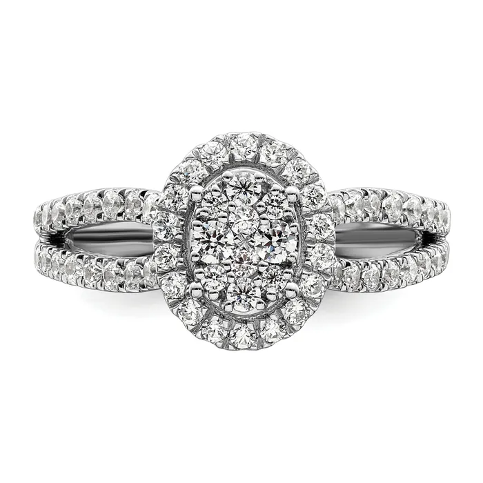 Rings 14K White Gold Lab Grown Diamond VSSI G Cluster Ring Goldia
