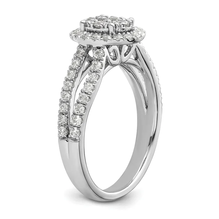 Rings 14K White Gold Lab Grown Diamond VSSI G Cluster Ring Goldia