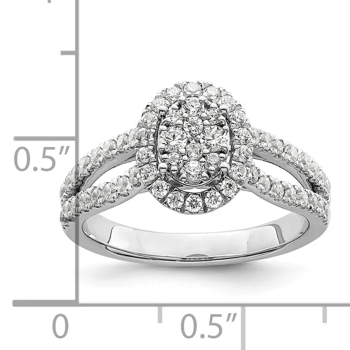 Rings 14K White Gold Lab Grown Diamond VSSI G Cluster Ring Goldia
