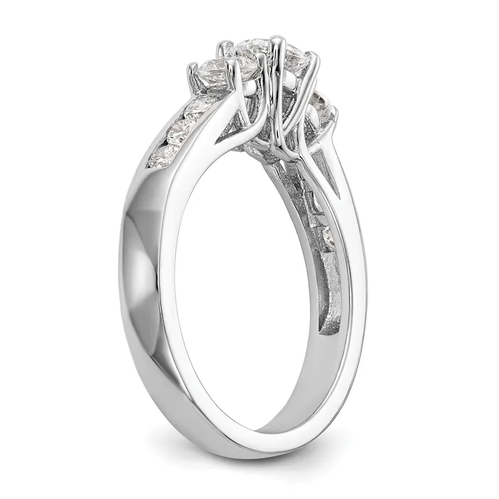 Rings Goldia 038ct CZ Solid Real 14K White Gold 3Stone Engagement Ring