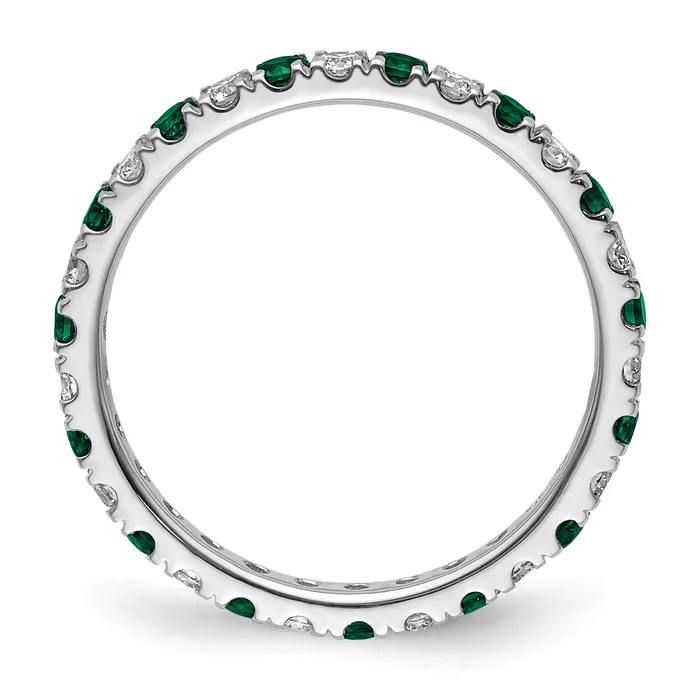 Rings Goldia 14k White Gold 12 Ct Lab Grown Diamond VSSI G and Lab Created Emerald Eternity Band Ring