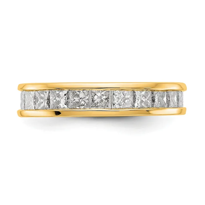 Rings Goldiacom 3 Ct Channel Set Princess Cut Diamond Eternity Wedding Band Ring 14k Yellow Gold Rings Goldiacom 3 Ct Channel Set Princess Cut Diamond Eternity Wedding Band Ring 14k Yellow Gold