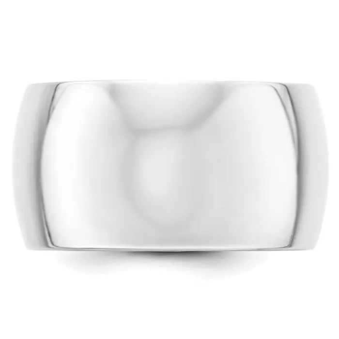 Rings Goldia Solid 18K White Gold 12mm Half Round MensWomens Wedding Band Ring Size 7