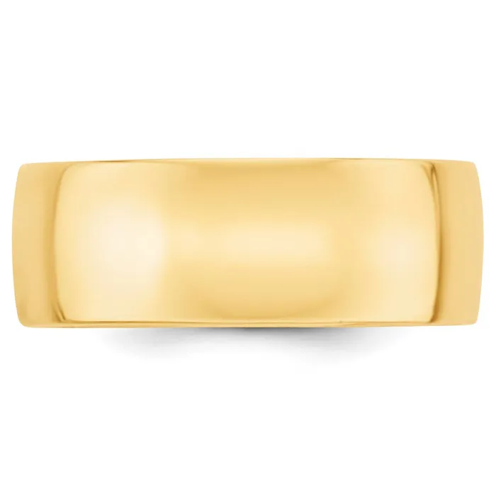 Solid 10K Yellow Gold 8mm Light Weight Comfort Fit MensWomens Wedding Band Ring Size 10 Goldia Rings