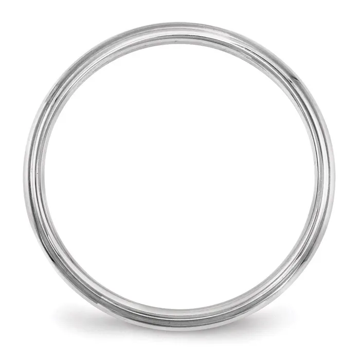 Solid 18K White Gold 25mm Half Round with Edge MensWomens Wedding Band Ring Size 13 Goldia Rings