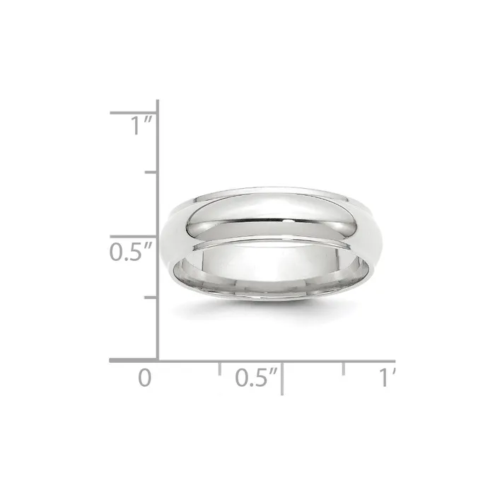 Solid 18K White Gold 6mm Half Round with Edge MensWomens Wedding Band Ring Size 85 Goldia Rings Solid 18K White Gold 6mm Half Round with Edge MensWomens Wedding Band Ring Size 85 Goldia Rings
