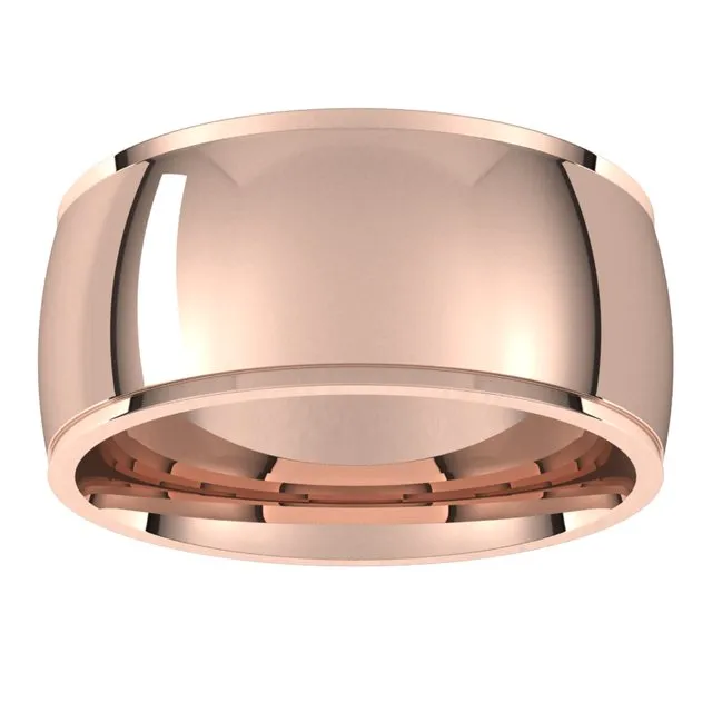 10K Rose Gold 9 mm Half Round Edge Comfort Fit Wedding Band TreasureFineJewelers Rings