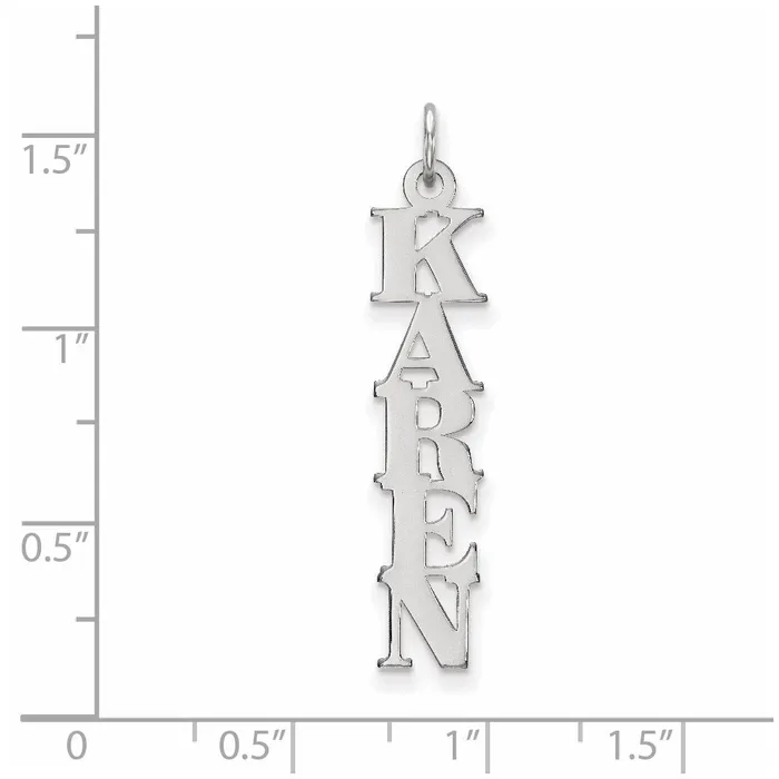 10K White Vertical Name Plate Charm TreasureFineJewelers Charm Necklaces