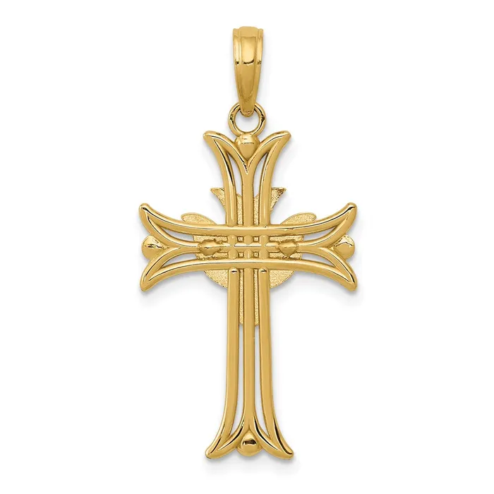 14K Dove on Cross Pendant TreasureFineJewelers Necklaces