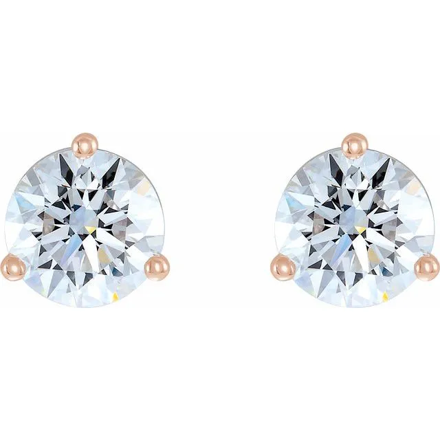 14K Rose Gold 12 CTW LabGrown Diamond Stud Earrings TreasureFineJewelers Earrings