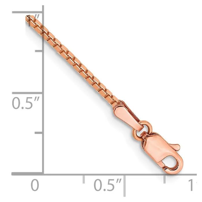 14K Rose Gold 7 inch 13mm Box Link with Lobster Clasp Bracelet TreasureFineJewelers Bracelets