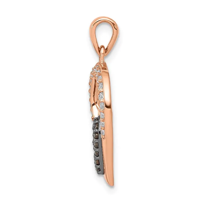 14k Rose Gold Champagne and White Diamond Hearts Pendant TreasureFineJewelers Necklaces