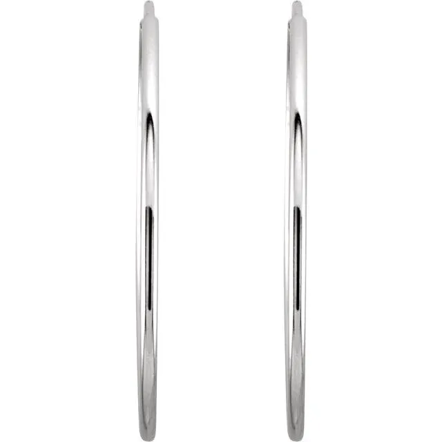 14K White Gold 24 mm Endless Hoop Earrings TreasureFineJewelers Earrings