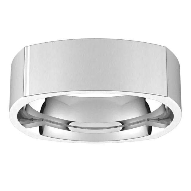 14K White Gold 6 mm Square Comfort Fit Wedding Band TreasureFineJewelers Rings