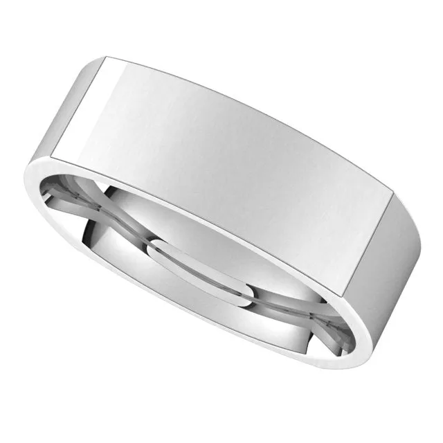 14K White Gold 6 mm Square Comfort Fit Wedding Band TreasureFineJewelers Rings