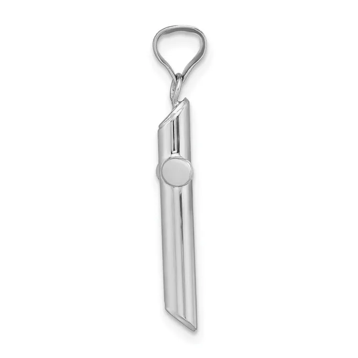 14k White Gold Polished Tube Cross Pendant TreasureFineJewelers Necklaces