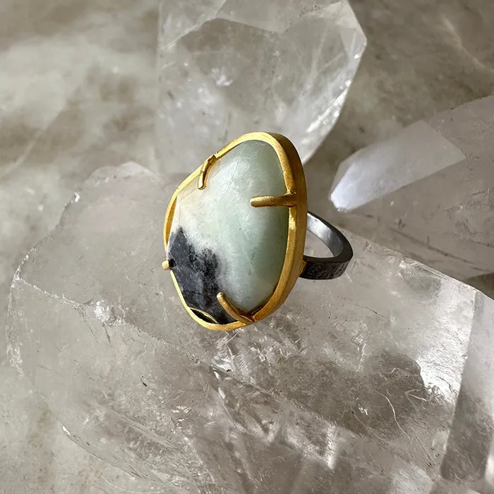 Amazonite Mixed Metal Ring Robindira Unsworth Rings